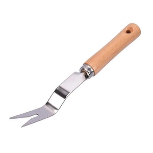 V-shape Gardening Tool, Stainless Steel, Wooden Handle, 27x2.3cm, Lightweight