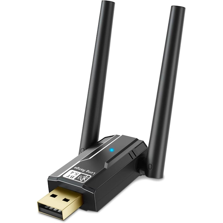 Adaptor Wireless Bluetooth 5.4 Raza de actiune 150m USB de mare viteza Transfer Rapid Windows Pentru PC/Laptop Negru