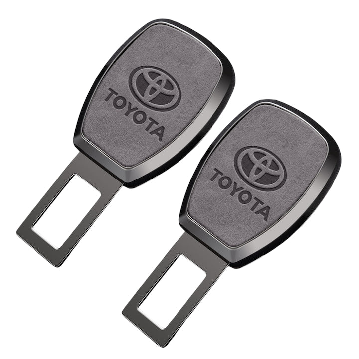 Set de 2 extensor centura de siguranta auto TOYOTA 9.6x4.4cm Aliaj de zinc cu piele Poate fi utilizat intr-o combinatie de 2 Comun pentru majoritatea modelelor de masini Gravide Scaun Copii Gunmetal gri