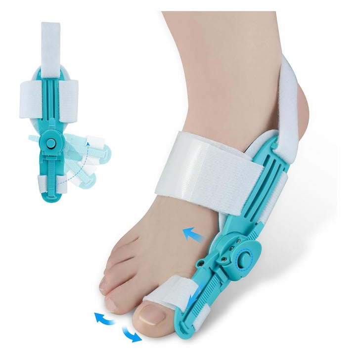 Corector ortopedic pentru monturi la degetul mare cu buton reglabil dubla corectie Hallux Valgus universal OUYLAF