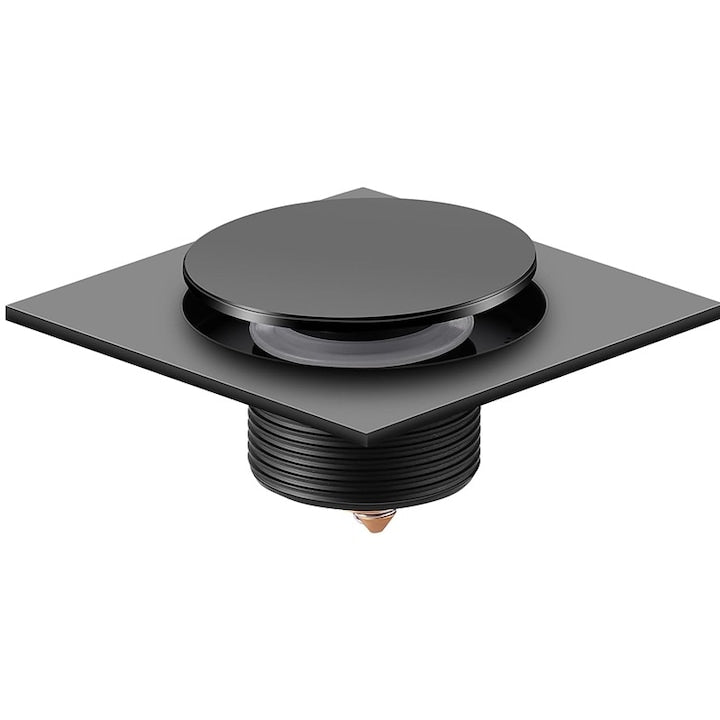 Supapa anti-miros Sistem de scurgere Rqiurpn scurgere patrata rezistent la mirosuri negru 10 x 10 cm potrivita pentru bucatarie baie balcon