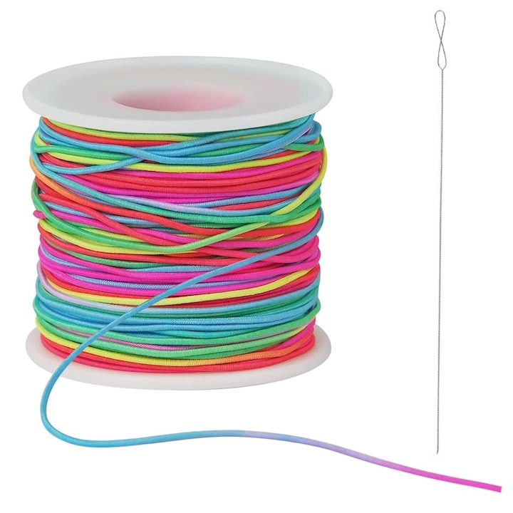 Snur Elastic Multicolor Hggzeg Cu ace de margele Rezistenta la uzura Usor de innodat Usor de depozitat Diamentru 1mm Pentru innodare chinezeasca bratari de prietenie fabricarea de bijuterii Nailon/Plastic Lungime 70m Multicolor