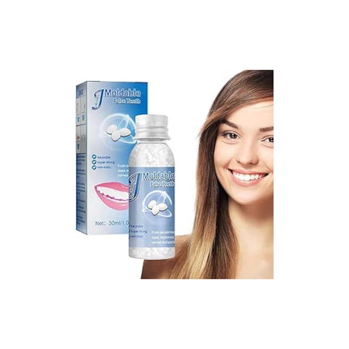 Kit Reparare Dinti TrioStore® Profesional Pentru Reparatie Dentara Temporara Kit Reparare Dinti Cu Granule Reutilizabile Non Toxic Reparatie Dentara Temporara Pentru Uz Acasa Fixare Provizorie Bilute Modelabile 30 ML