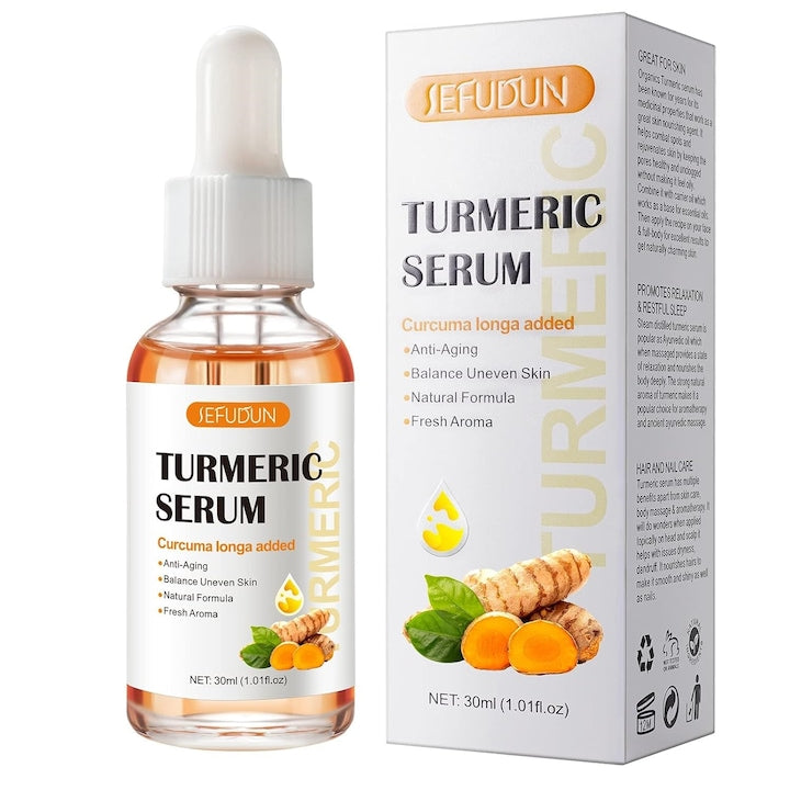 Ser cu turmeric anti-imbatranire pentru ingrijirea parului unghiilor relaxare si somn odihnitor hidratant pentru toate tipurile de piele 30ml,Bibubibu®
