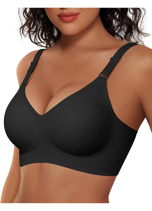 TUNANAN - - Sutien fara sarma dama bustiera fara cusaturi push up bra moale confortabil Decolteu in V sexy Negru 12 rate cu 0% dobândă