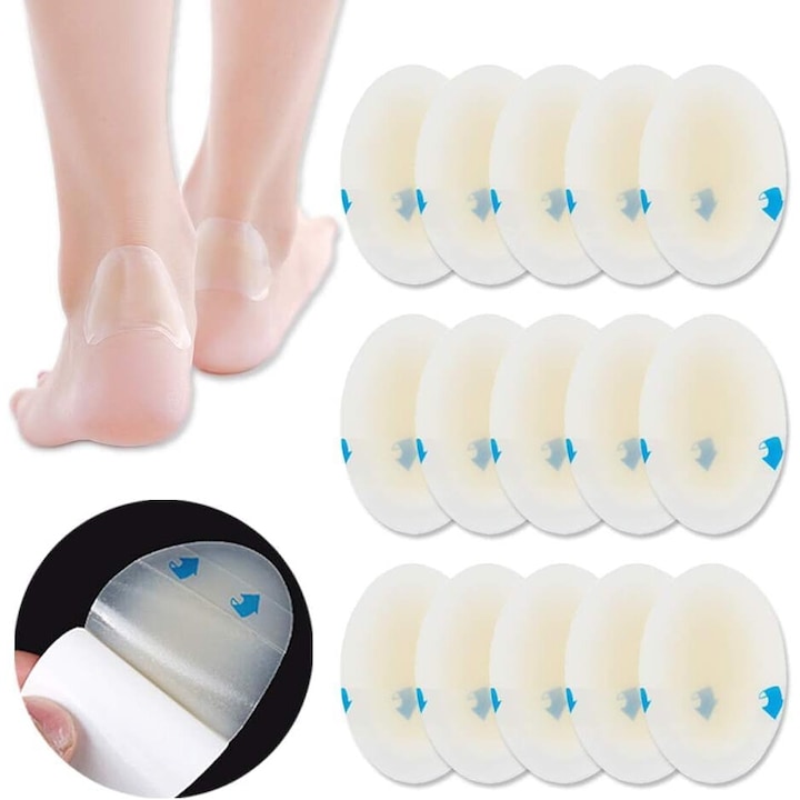 Set 24 plasturi pentru calcaie transparent fixare ridicata amelioreaza durerea