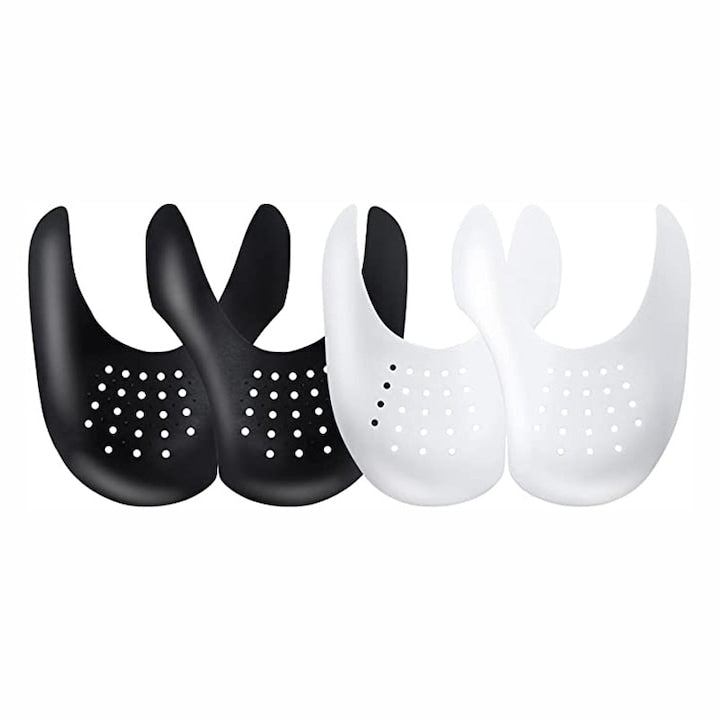 Set 4 protectii pantofi pentru incaltaminte sport anti-cute 40-46 EU Alb/Negru