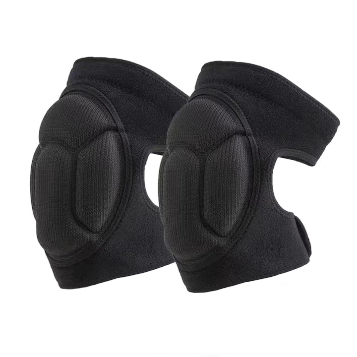 Set 2 genunchiere elastice Axroad Mall Cu curele anti-alunecare Design reglabil Velcro Respirabil si confortabil Pentru gradinarit curatenie pardoseala volei Poliester/Spuma EVA Marime L Negru