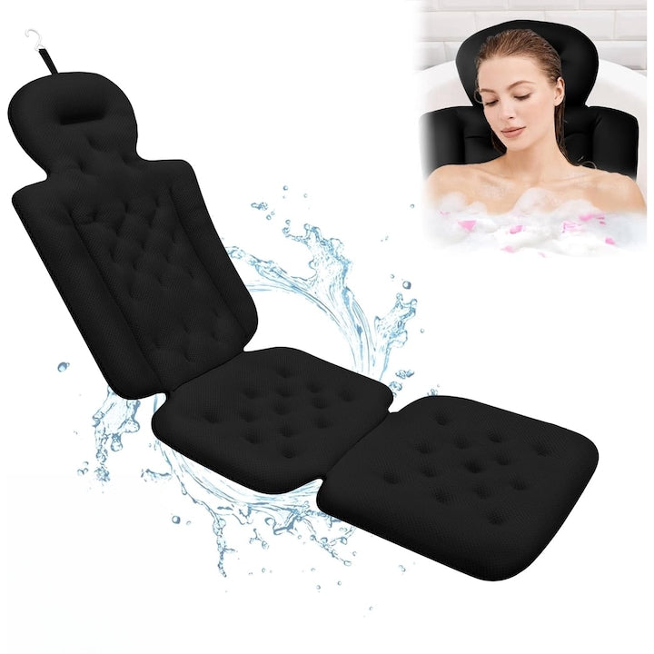 Perna de baie completa Wacorresi cu suport pentru cap si spate tehnologie 5D Air Mesh cu ventuze anti-alunecare neagra