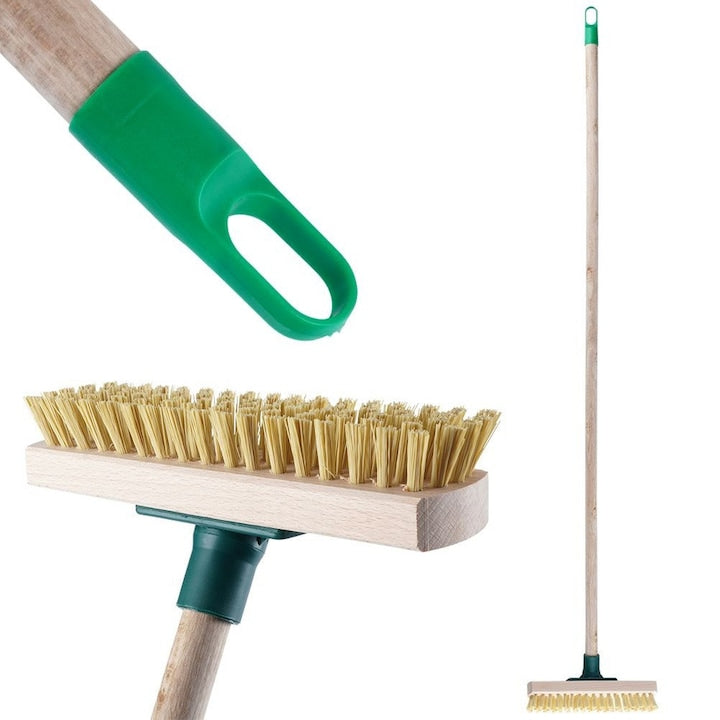 Mop De Spalat Vilde 120x23x5.5 cm Maner Din Lemn Perie Dura Curatare Usoara Rezistent La Murdarie Verde Inchis