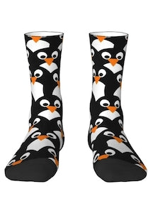 OEM - Șosete lungi bărbătești Pinguini multicolore mărime universală (36-44)