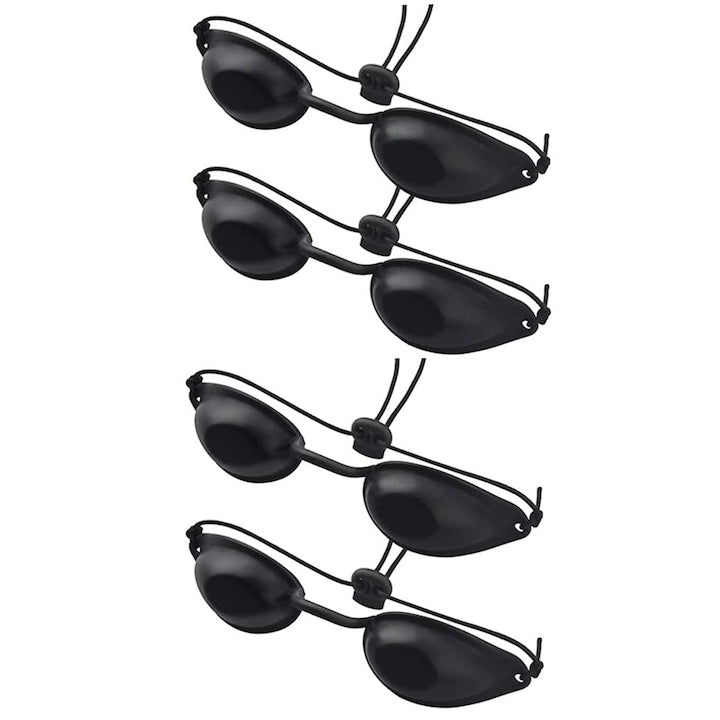 Set 4 ochelari protectie UV protectie impotriva laserului reglabil silicon Negru