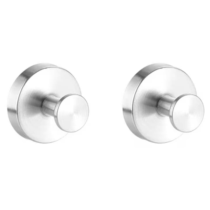 Set of 2 Metal Suction Cup Hooks – Heavy-Duty No-Drill Hooks for Bathroom and Kitchen
