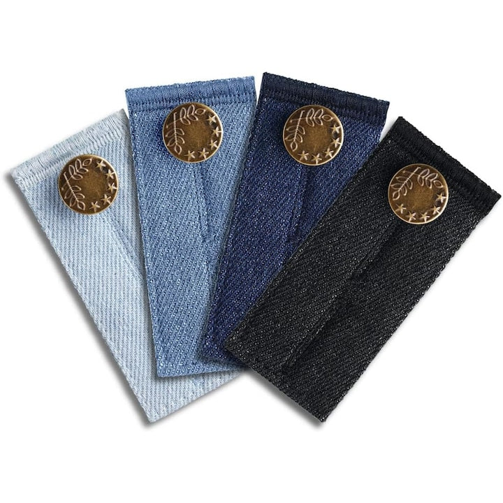 Set 4 extensii cu nasturi pentru largirea taliei blugilor vintage 8.5 cm