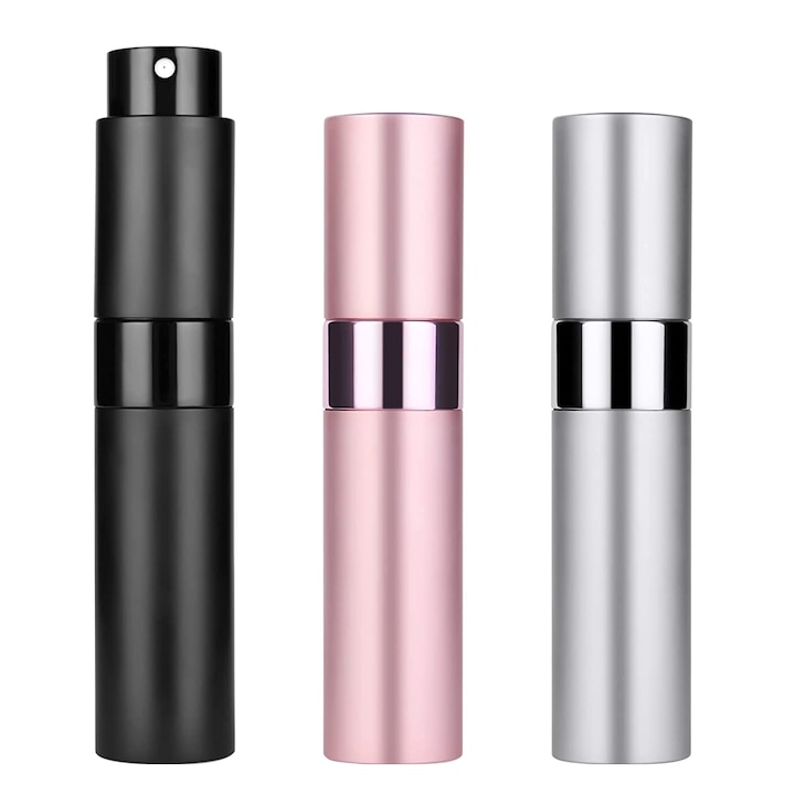 Set 3 sticle reincarcabile pentru parfum cu atomizor 10 ml anti-scurgere de calatorie OUYLAF Multicolor