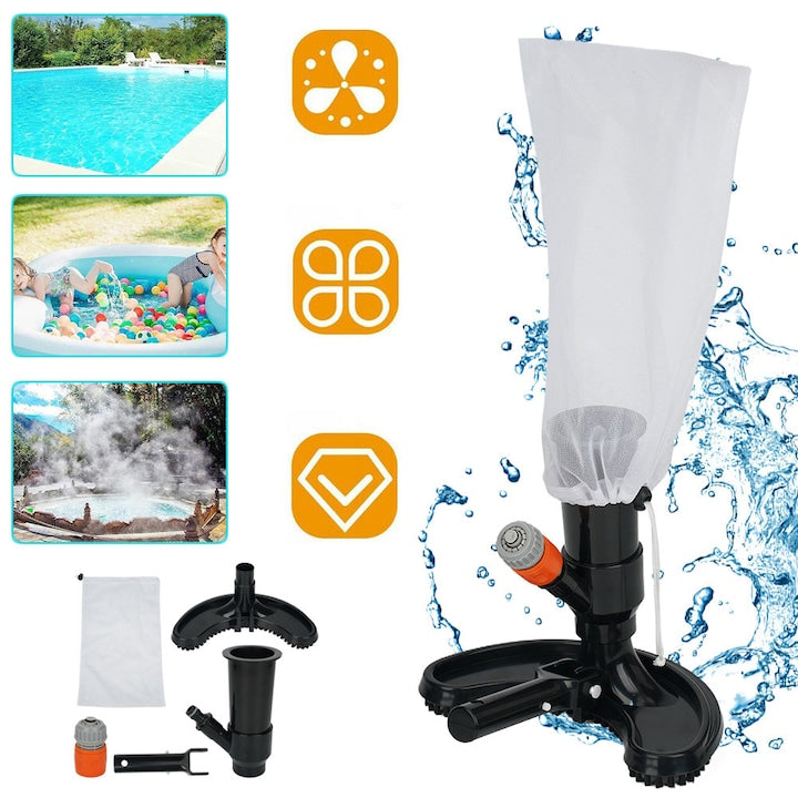 Pool Cleaning Kit with Vacuum Cleaner, Hot Tub Vacuum, Pool Vacuum, Spa, Portable Underwater Vacuum Cleaner Tool with Brush, Fine Leaf Bag