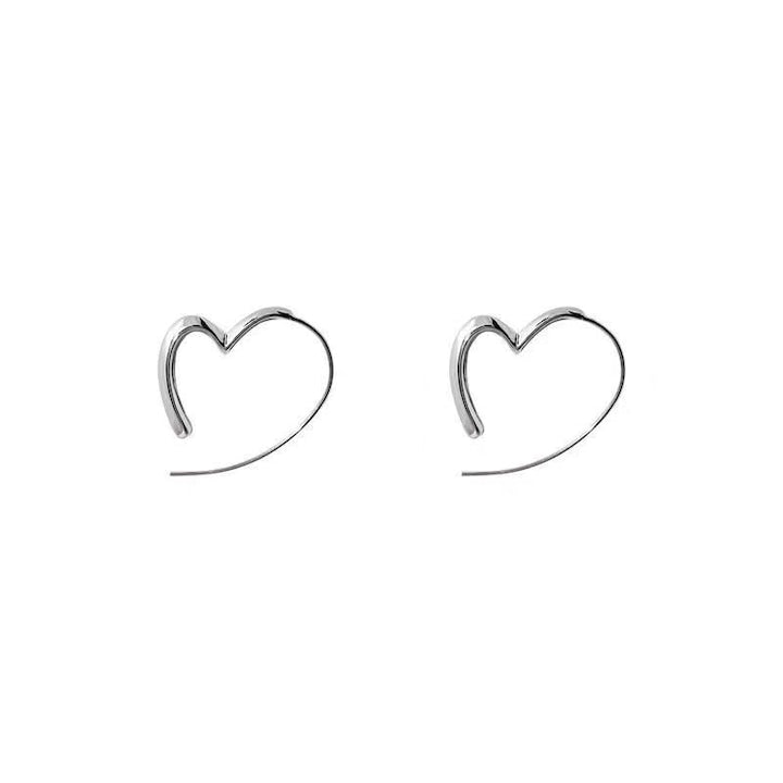 Fantasy - Long wave earrings in 925 sterling silver, heart and wave design, elegant, love, women's jewelry, anniversary, Valentine's Day, gift, alloy