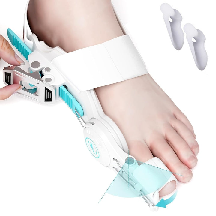Corector monturi de Zi si Noapte pentru Picioare Gadgetry Alb cu Clapeta Metalica Corectare/Repozitionare Deget Eliminarea Inflamatiilor si durerii Hallux Valgus Amortizare moale Ajustabil