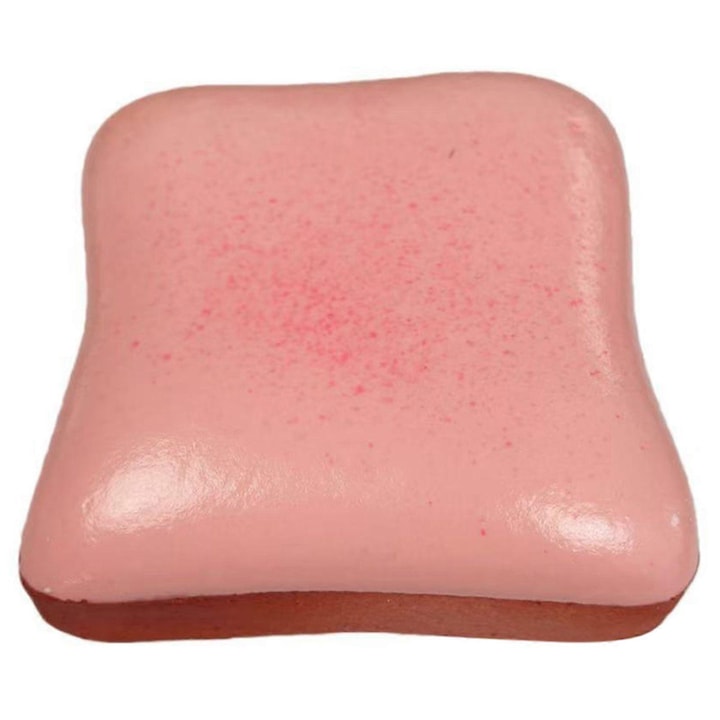 Squishy Toy Toast Bread FG123K0225-260803-17706 slow rebound foam soft sensory texture pink 9 x 9 x 3 cm