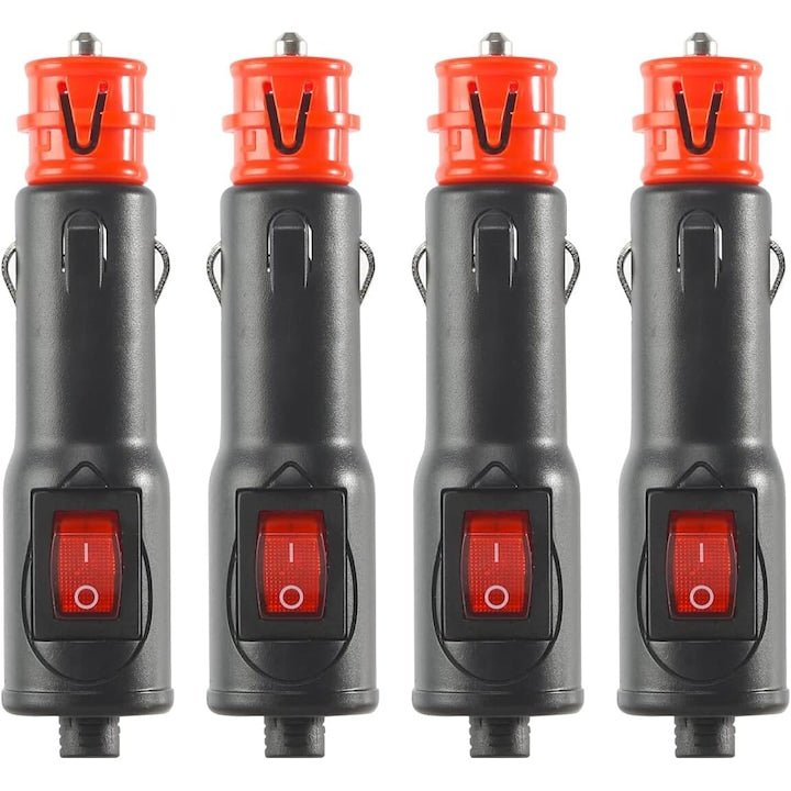 Set 4 Priza bricheta 12-24V cu intrerupator si siguranta F 8A 5x20mm