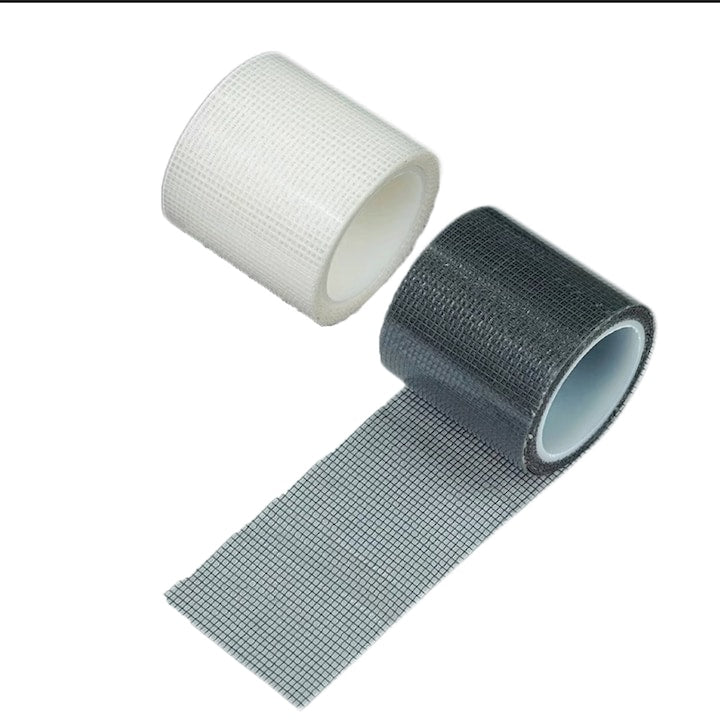 Set 2 banda adeziva pentru reparare plasa de tantari insecte rezistenta la apa aplicare usoara poliester 5 cm x 5 m Negru/Alb