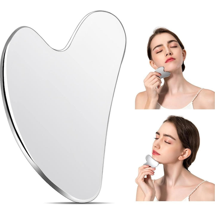 Gua Sha Stainless Steel Non-Porous Massage ToolSet of stainless steel Gua Sha tools Facial Massage Tool Lymphatic Drainage Skin Care Jawline Sculpting