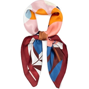 TREXORA - Women's silk scarf, multicolor, 90x90cm