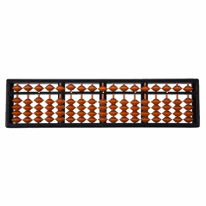 Soroban traditional 17 cifre ajutor educational maro/negru 26x6.3x1.5cm
