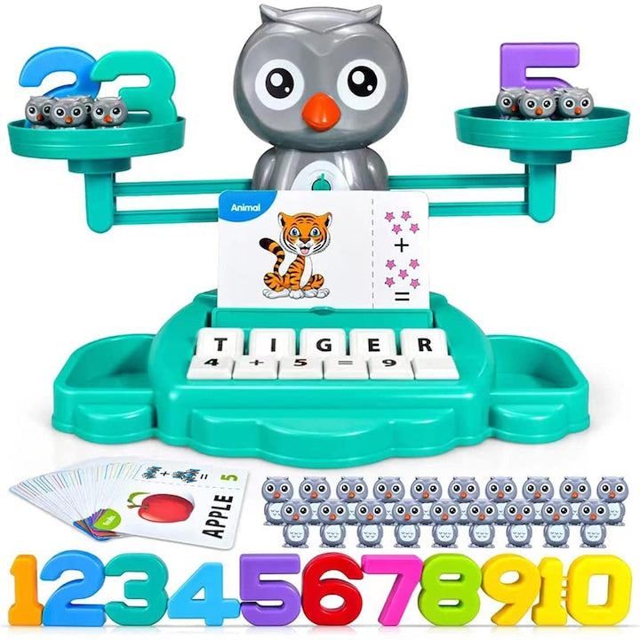 Joc matematica Owl Balance Kaypsre STEM Montessori 3 ani+ Gri