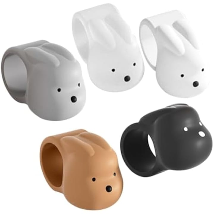 Set de 5 blocuri de usi din silicon in forma de iepure accesorii pentru usi multicolor
