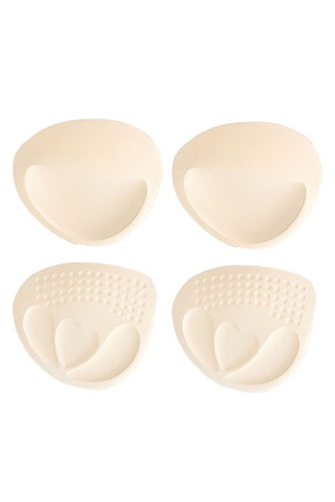 JENUOS - Set of 4 pairs of reusable, detachable push-up inserts, 2 different sizes, 4/6cm, Beige