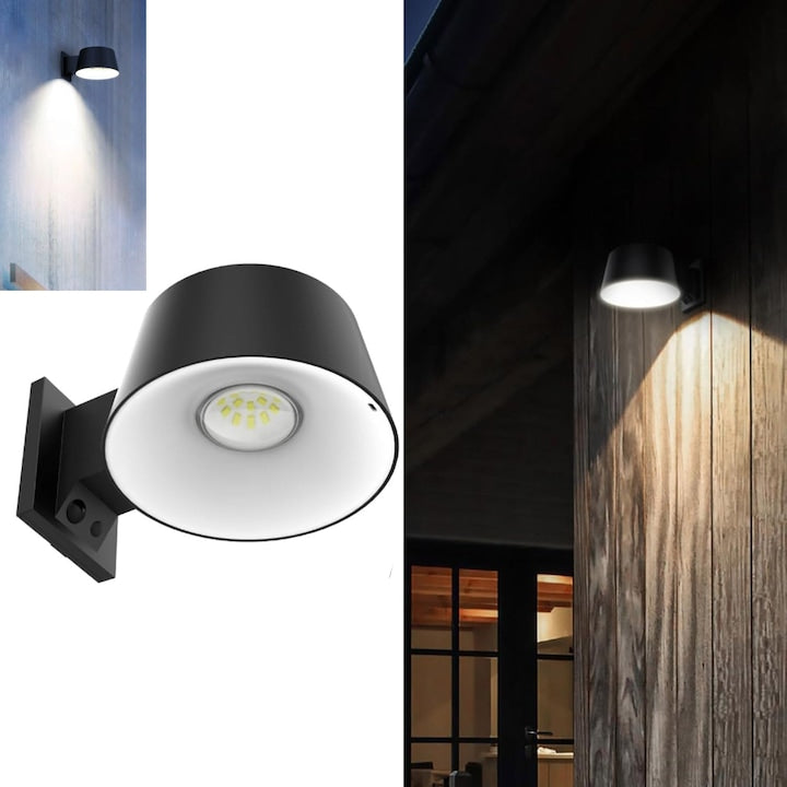 Lampa solara LED portabila de exterior 1000 lm 4000K 4 moduri de iluminare senzori de luminozitate si miscare IP65 autonomie 6-12 ore pentru curte gradina terasa OUYLAF negru