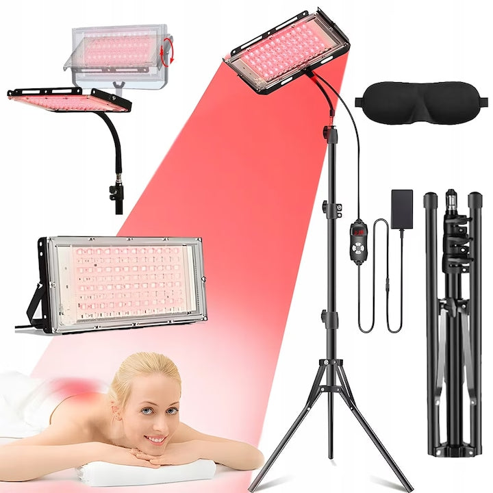 Lampa de terapie cu lumina rosie terapie cu lumina infrarosie cu trepied reglabil lumina rosie de 660nm si lumina infrarosie apropiata de 850nm 96 de perle LED dispozitiv pentru ameliorarea durerilor corporale ingrijirea pieliim WALALLA