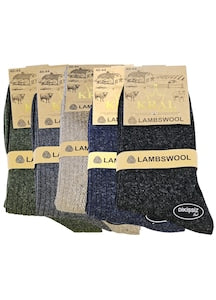 Kral - Men's Classic Long Wool Socks Multicolor Size 40-44 EU 5 Pairs 12 interest-free installments
