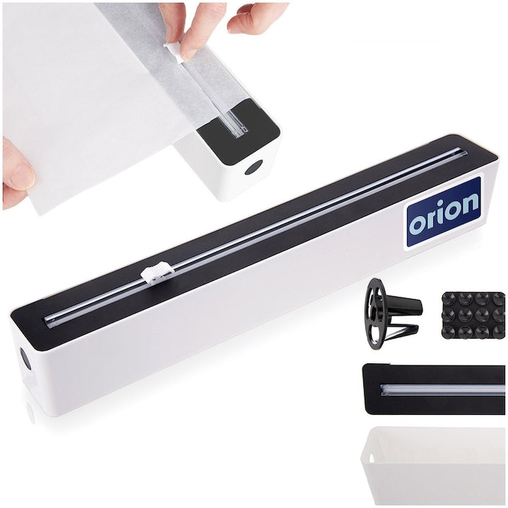Dispenser Pentru Folie Orion 36x5.8x5 cm Fabricat Din Material Rezistent Echipat Cu Lama De Taiere Posibilitate De Montare Pe Diverse Suprafete Instalare Simpla Si Schimbare A Rolei Multicolor