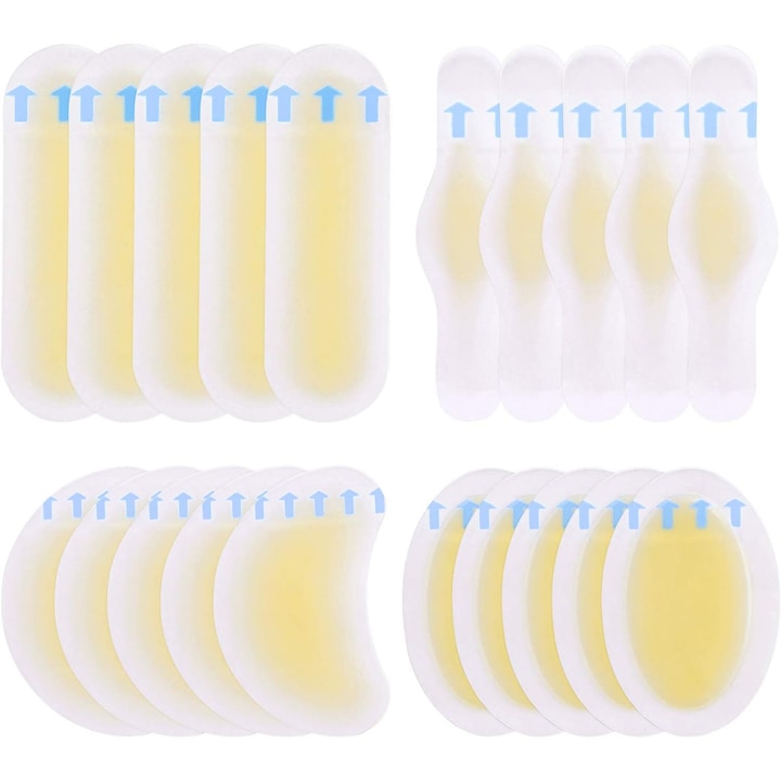 Set 20 plasturi protectie bataturi Nybgyy multiple forme transparent rezistent la apa