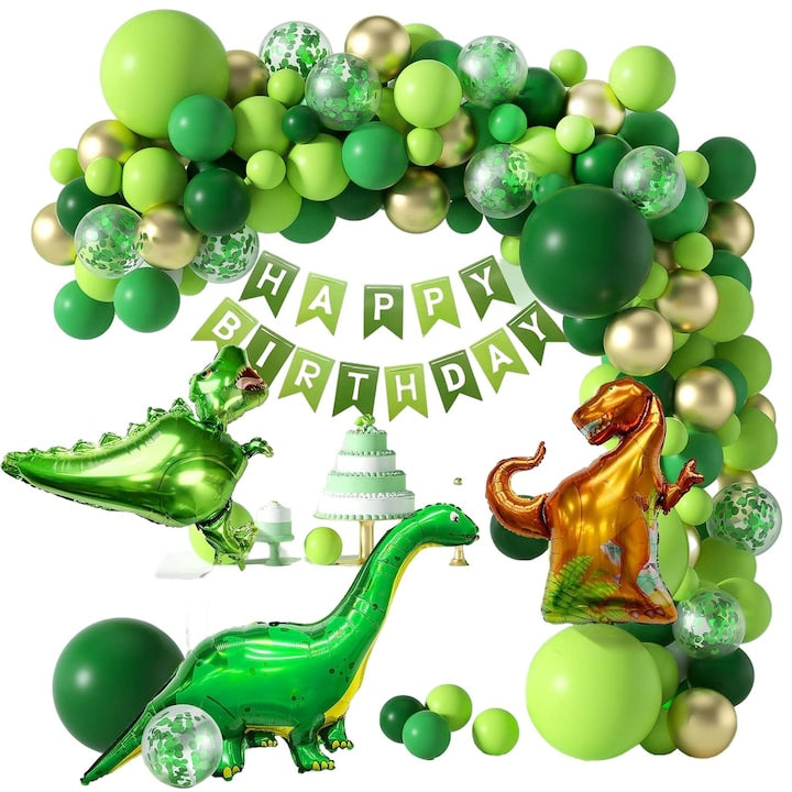 Caltucus Set baloane pentru petrecere cu tematica dinozaur 119 piese multicolor kit aranjament arcada