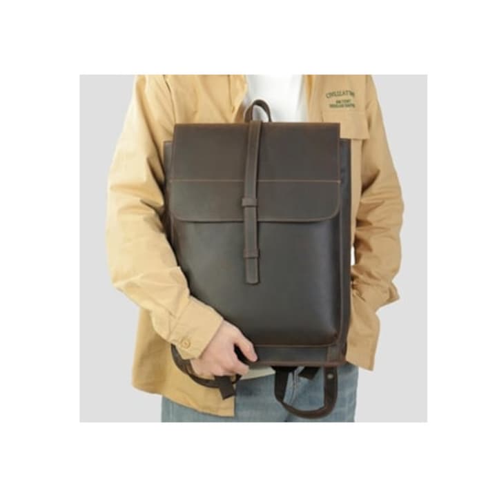 Rucsac barbati din piele naturala vintage cafeniu inchis dimensiuni nedefinite