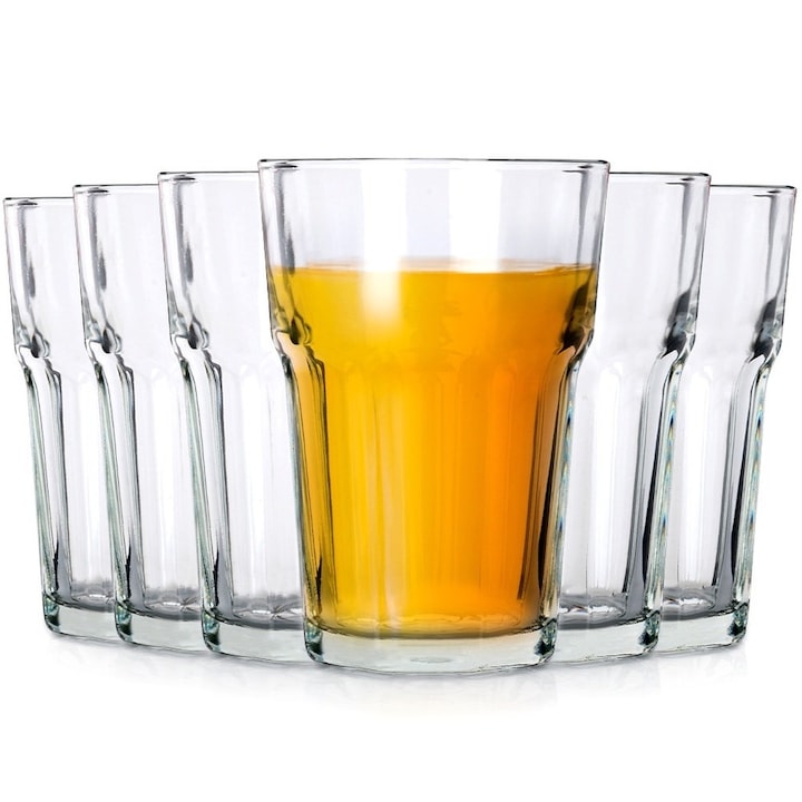 Set 6 Pahare Pentru Bauturi Vilde 360 ml 12x8.5 cm Transparent Sticla Potrivite Pentru Spalare In Masina De Spalat Vase Ideale Pentru Utilizare Zilnica