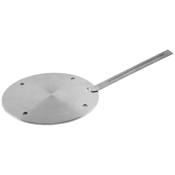 Suport Inductiv Orion 24 cm Material Otel Inoxidabil Cu Insertie Din Aluminiu Diametru 24 cm Maner Confortabil Detasabil Argintiu