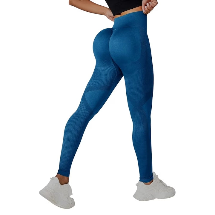 OEM - Colanti Sport Eleganti Talie Inalta si Efect Push-Up Albastru cobalt 12 rate cu 0% dobândă