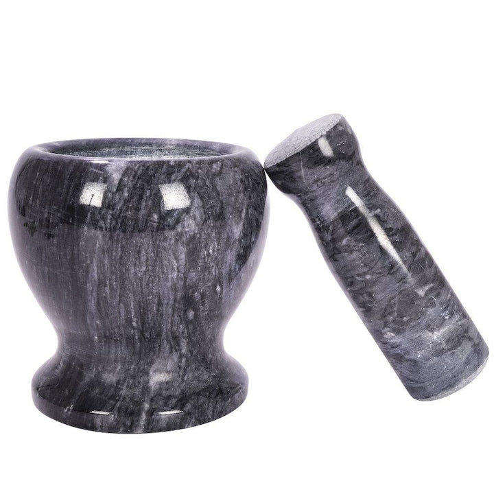 Mojar Cu Pistil Vilde 11x11x12.5 cm Granit Curatare Usoara Potrivit Pentru Masina De Spalat Vase Solid Construit Pentru Utilizare Intensa Gri