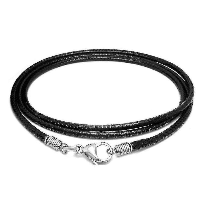 OEM - Snur din piele de 2 mm cu incuietoare tip homar pentru colier pandantiv bratara snur 75 cm