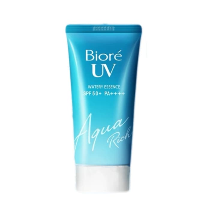 Biore Sunscreen UV Aqua Rich SPF50+ PA ++++ Protectie solara completa usoara potrivita pentru pielea sensibila protejeaza impotriva razelor UV hidrateaza intens si revitalizeaza pielea usor de aplicat 50ml