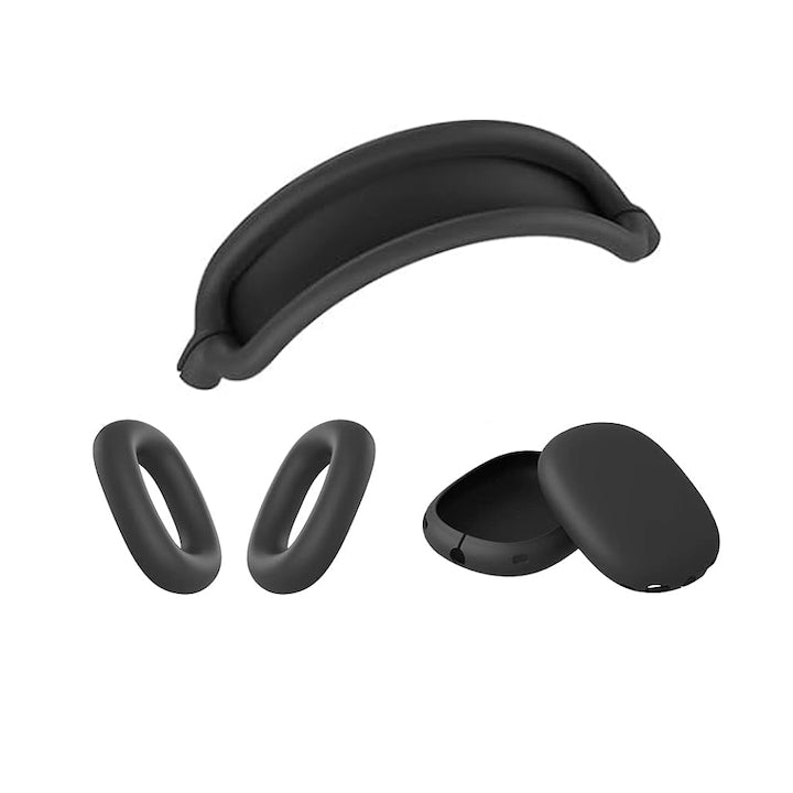 Husa protectie cupe din silicon mat pentru casti Apple AirPods Max-5pace - Negru