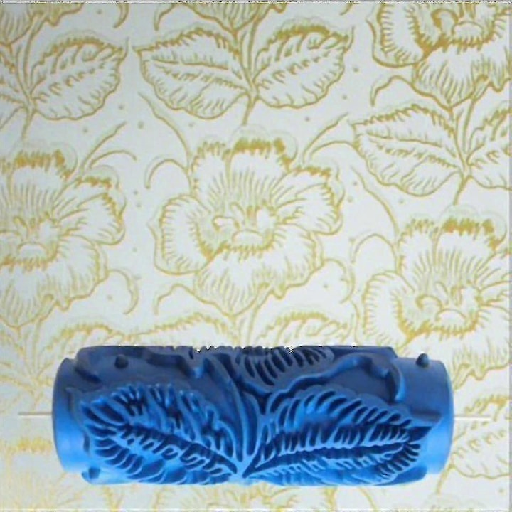 Role de vopsea decorativa cu model floral cauciuc 5 inch (12 7 cm) reutilizabil model fg-k0509