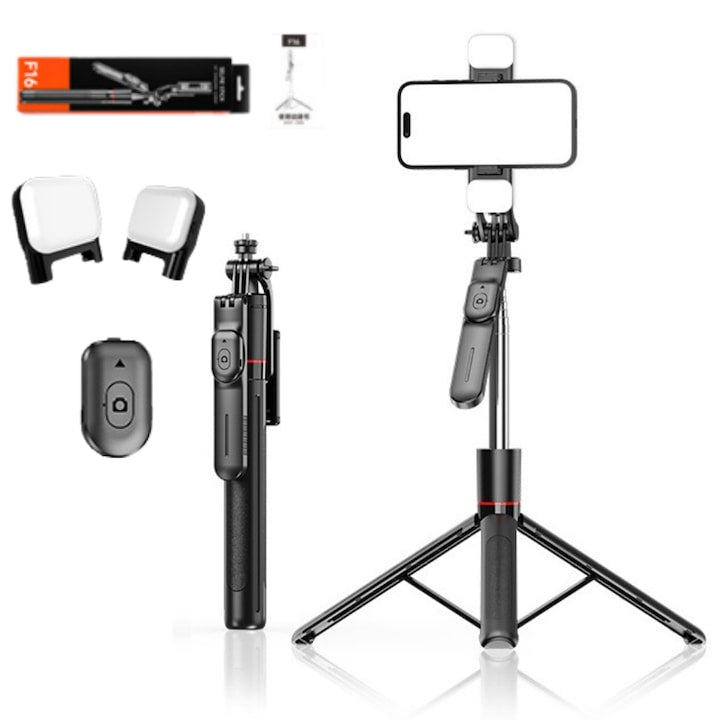 Professional Telescopic Photo Tripod Fantasy with 2 Tricolor Fill Lights For Phone/Camera Bluetooth Remote Control Adjustable H306-1708mm Suitable for live streaming/video recording/group photos/long-distance group photos