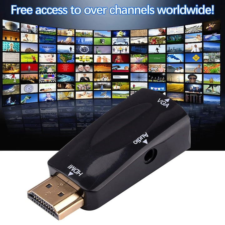 Adaptor wireless pentru streaming TV YANYXR BCS2911948 receiver screen mirroring HDMI la VGA cu audio 1080p negru