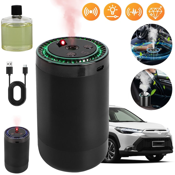 Rechargeable Aromatherapy Device Humidifier Essential Oil Diffuser Star Light Projector Diffuser Atomizing Aromatherapy Diffuser for Home Car Office, Black