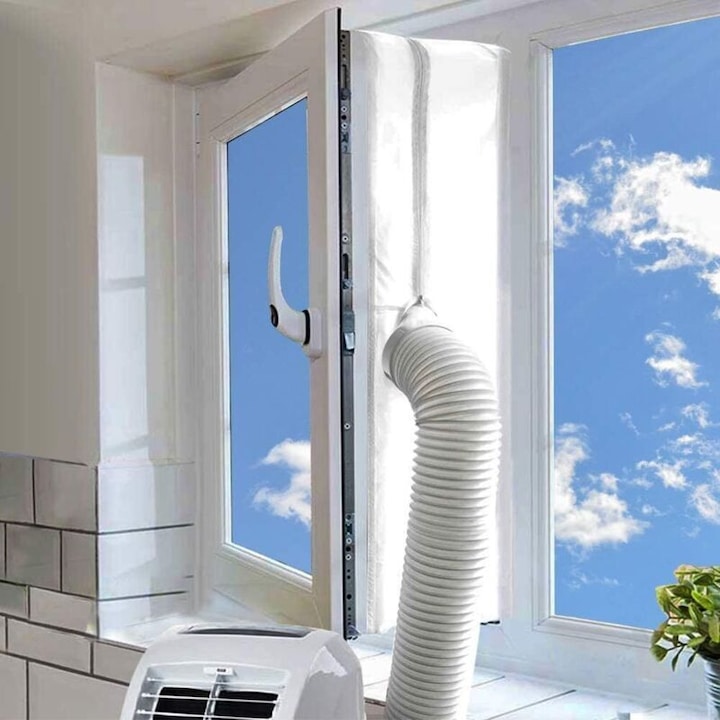 Kit etansare fereastra pentru aparat aer conditionat portabil 400cm poliester negru